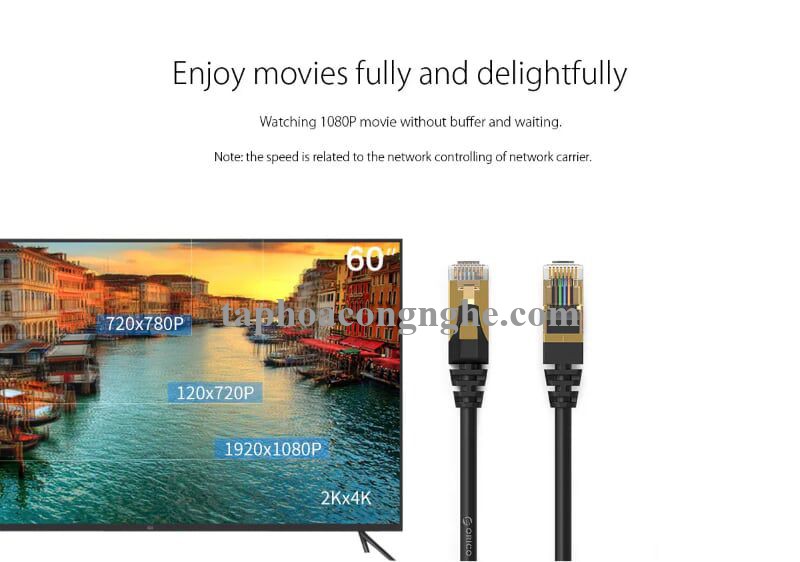 Orico 95863 PUG-C7-150-BK cat7 nhanh 10 gigabit 15m màu đen Cáp mạng 30095863